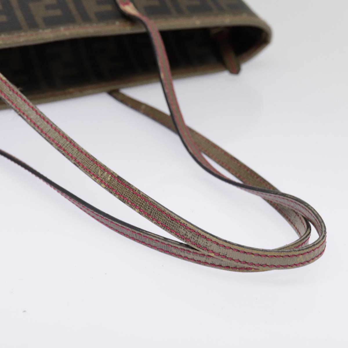 FENDI Zucca Canvas Tote Bag Brown Black gold 78563