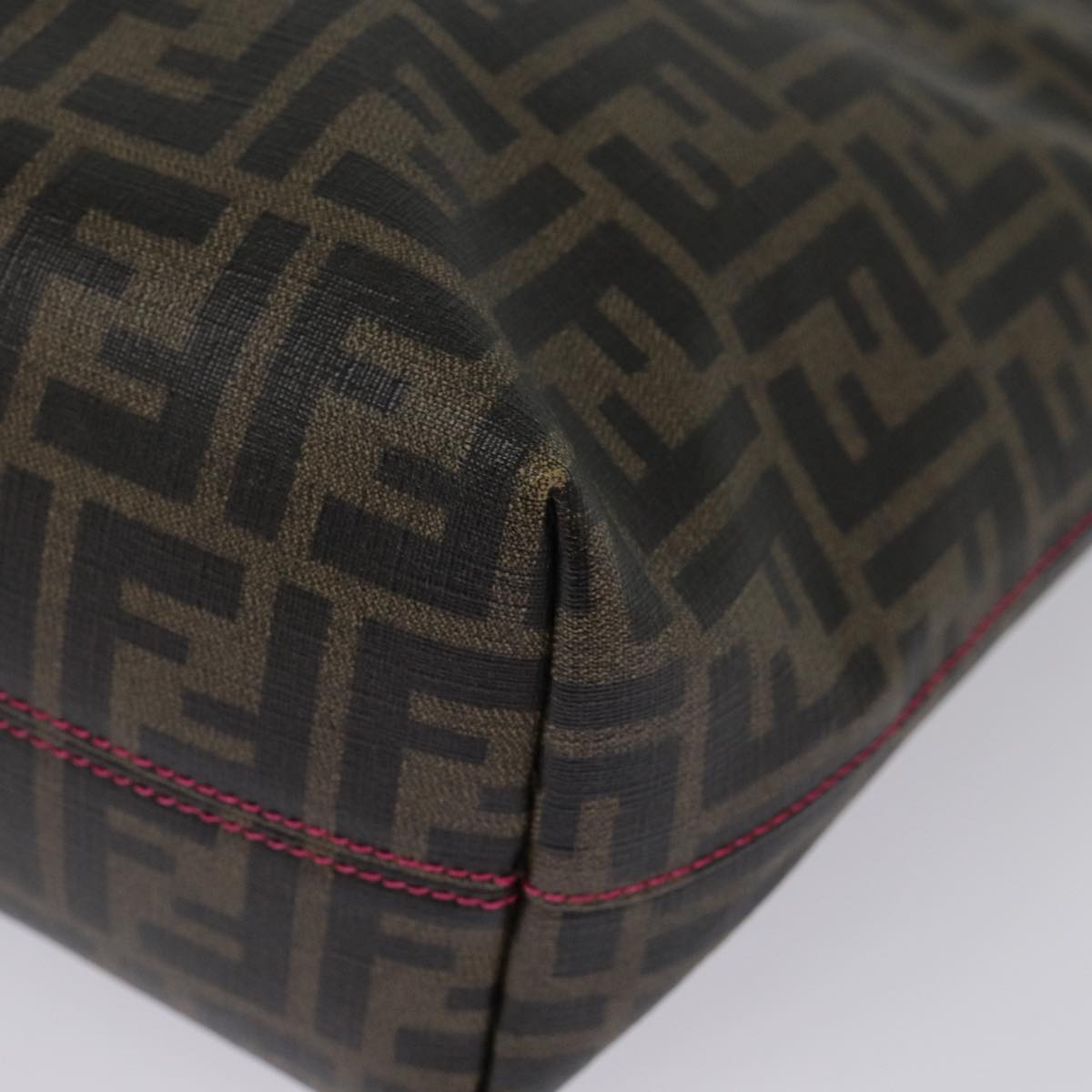 FENDI Zucca Canvas Tote Bag Brown Black gold 78563