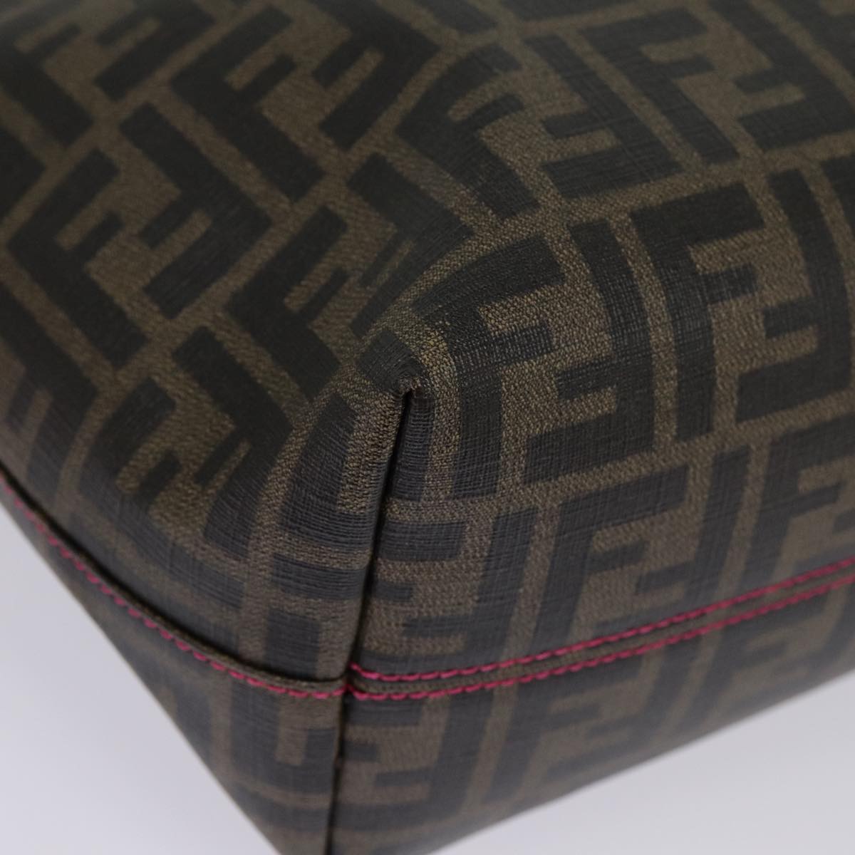 FENDI Zucca Canvas Tote Bag Brown Black gold 78563