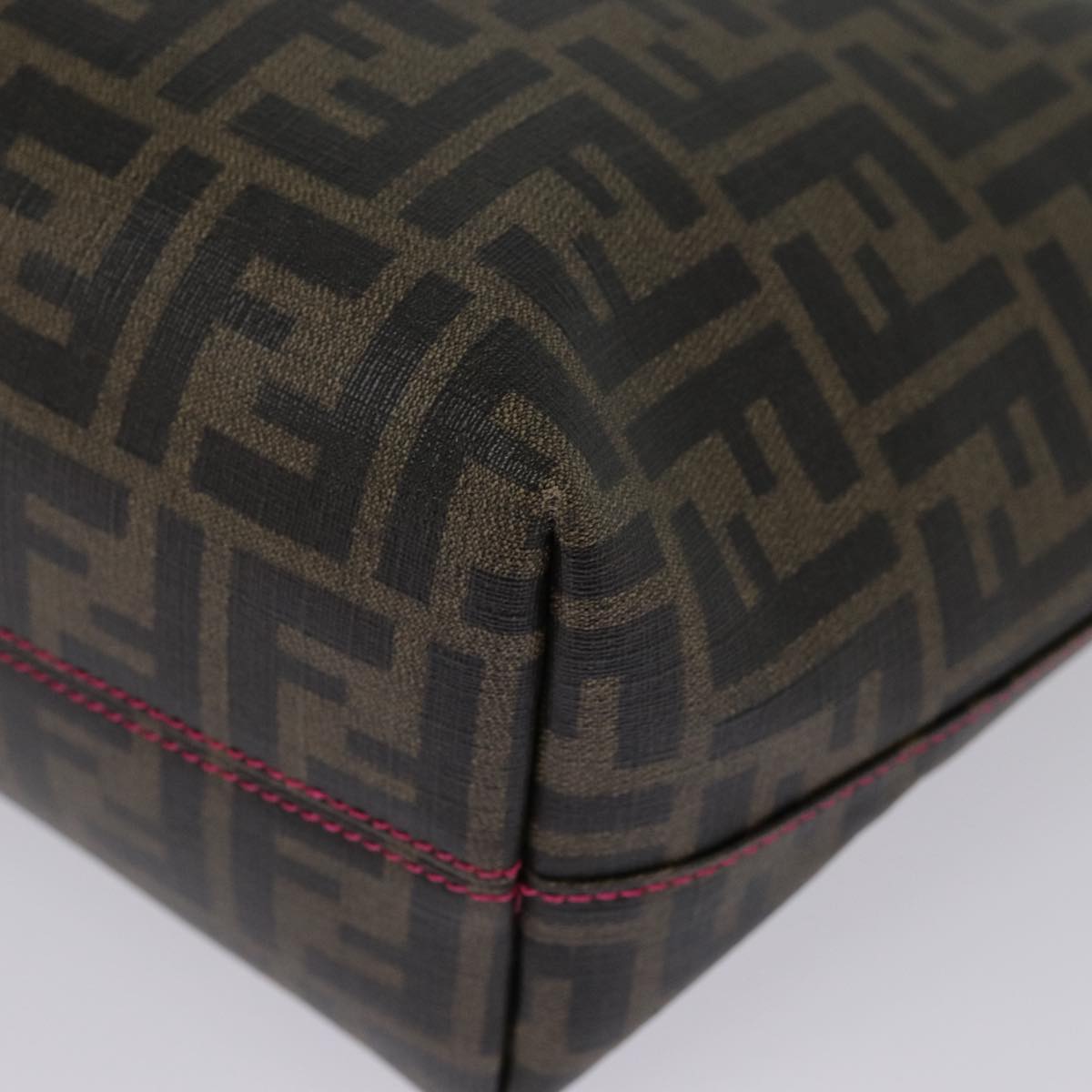 FENDI Zucca Canvas Tote Bag Brown Black gold 78563