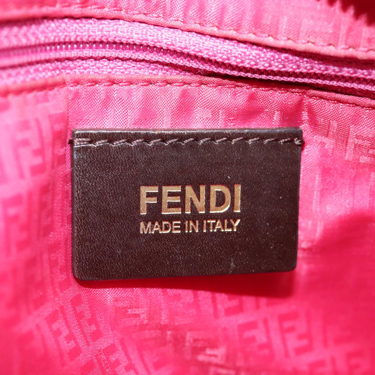 FENDI Zucca Canvas Tote Bag Brown Black gold 78563