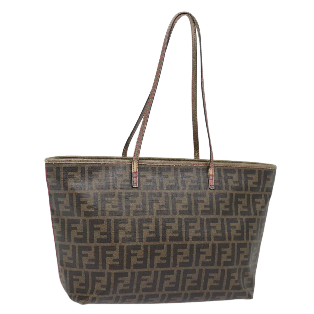 FENDI Zucca Canvas Tote Bag Brown Black gold 78563