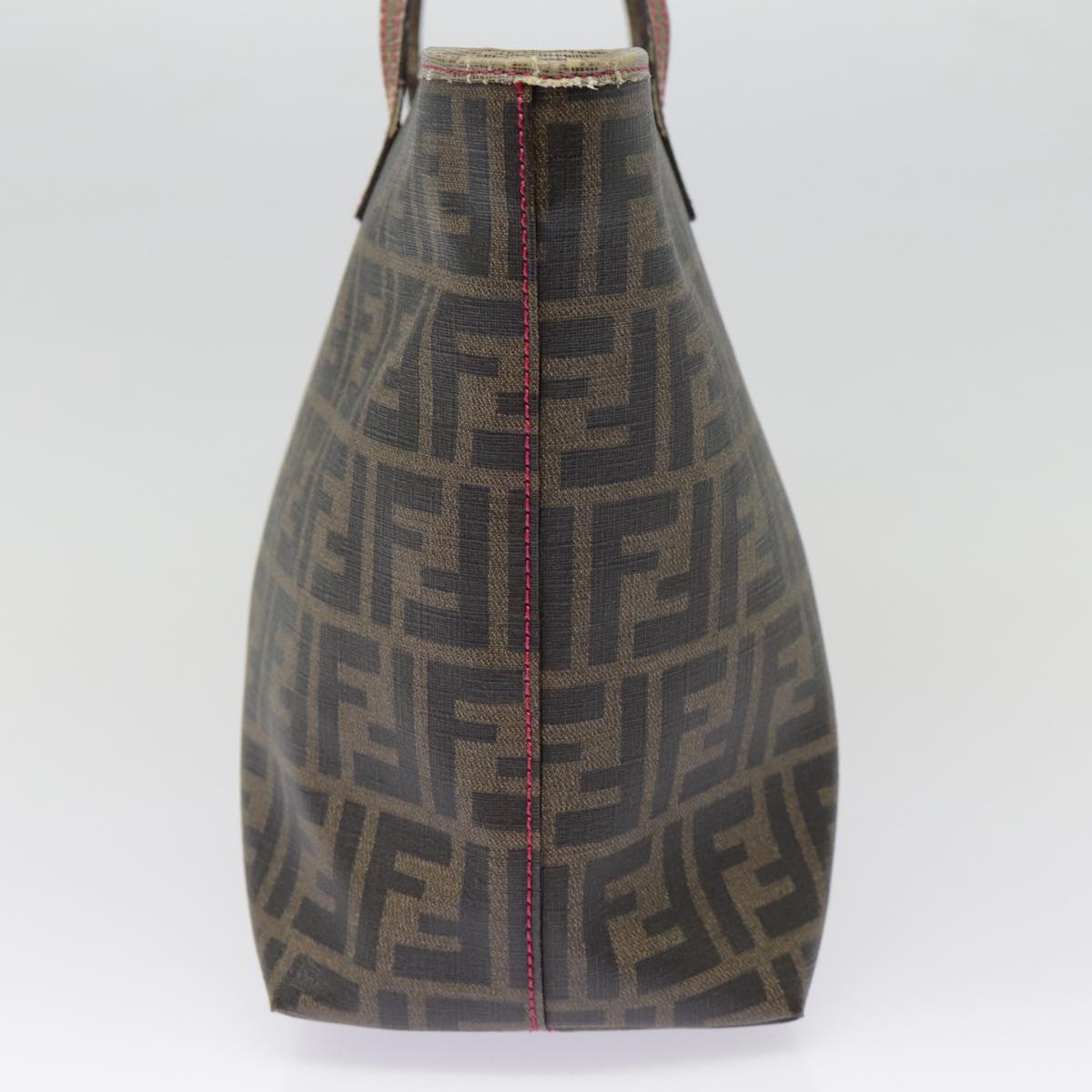 FENDI Zucca Canvas Tote Bag Brown Black gold 78563
