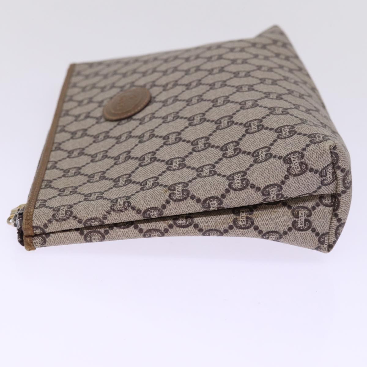 GUCCI GG Plus Supreme Clutch Bag PVC Beige 78609