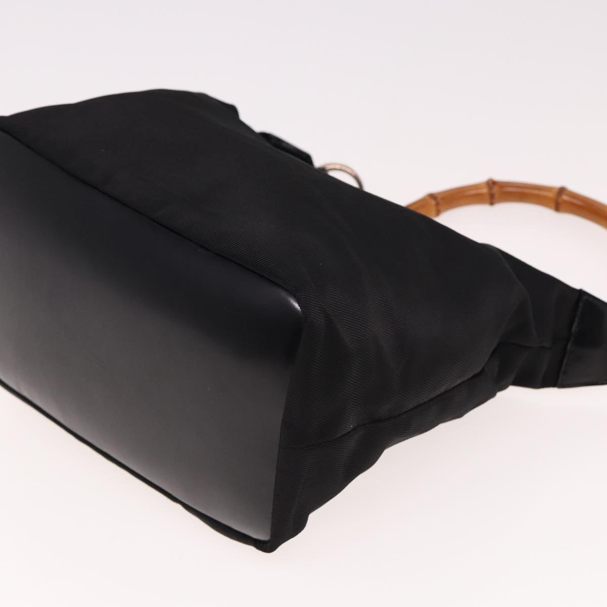 GUCCI Bamboo Hand Bag Nylon Black 000 2058 0531 5 78631