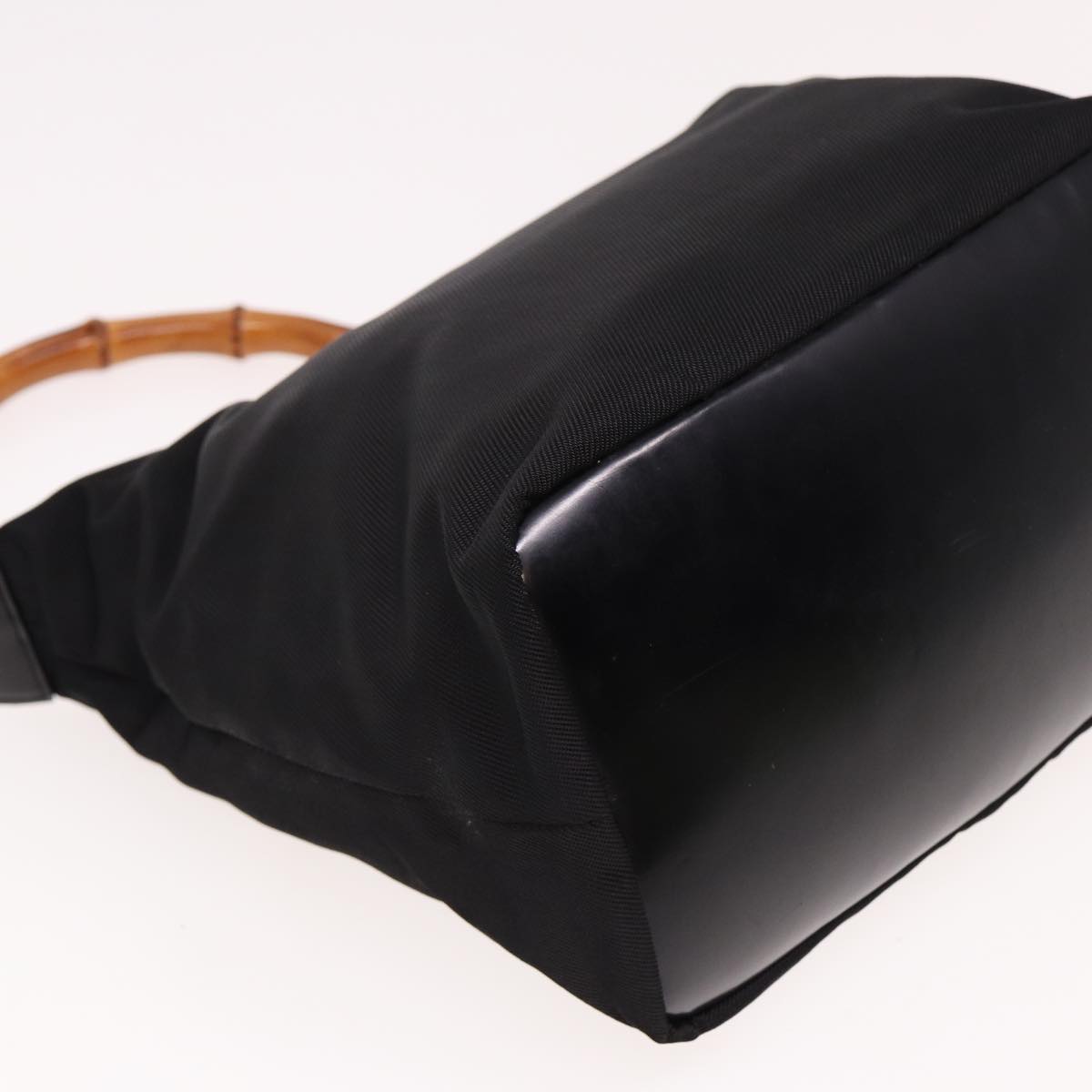 GUCCI Bamboo Hand Bag Nylon Black 000 2058 0531 5 78631