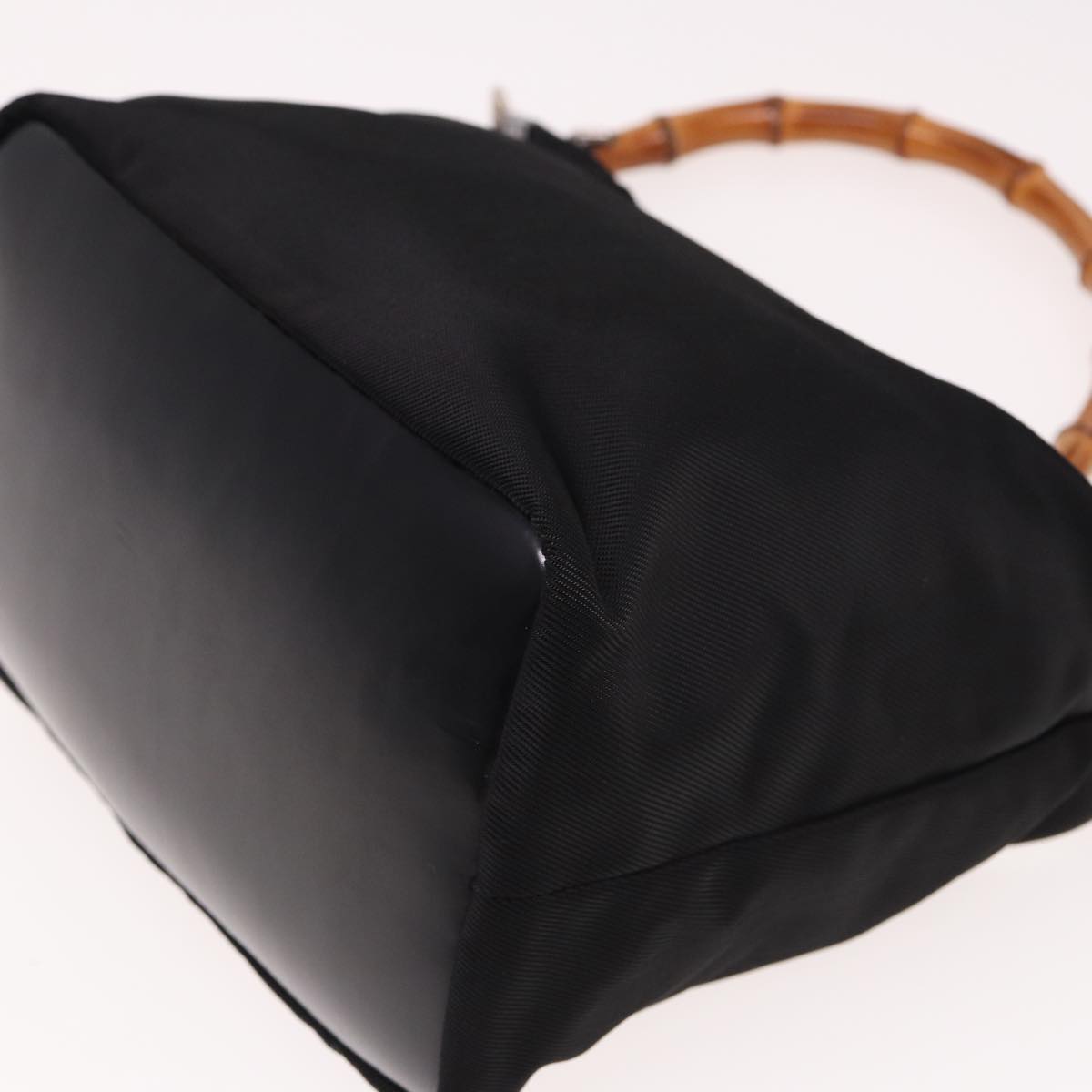 GUCCI Bamboo Hand Bag Nylon Black 000 2058 0531 5 78631