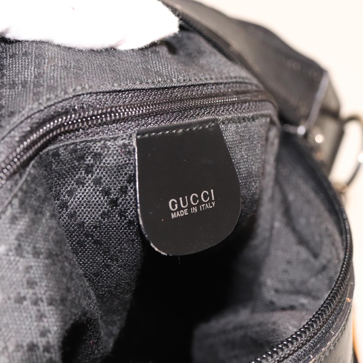 GUCCI Bamboo Hand Bag Nylon Black 000 2058 0531 5 78631