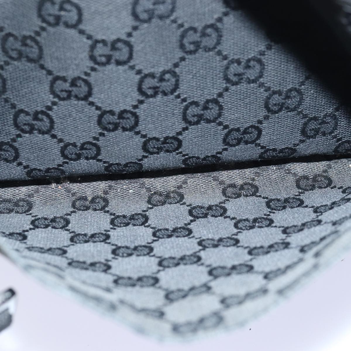 GUCCI GG Canvas Shoulder Bag Black 27639 78640