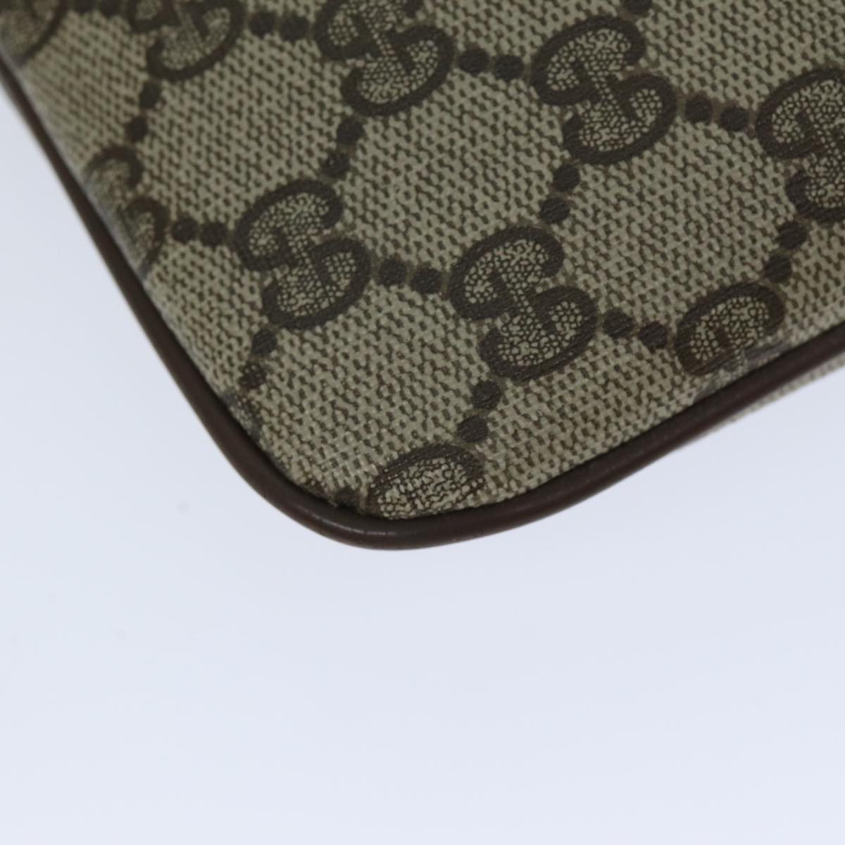GUCCI Web Sherry Line GG Supreme Shoulder Bag PVC Beige 904 02 047 78759