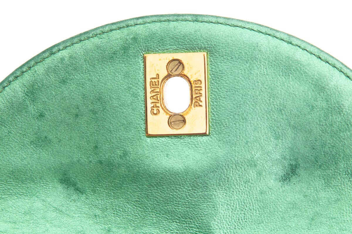 Chanel Vintage Metallic Green Mini Duma Backpack