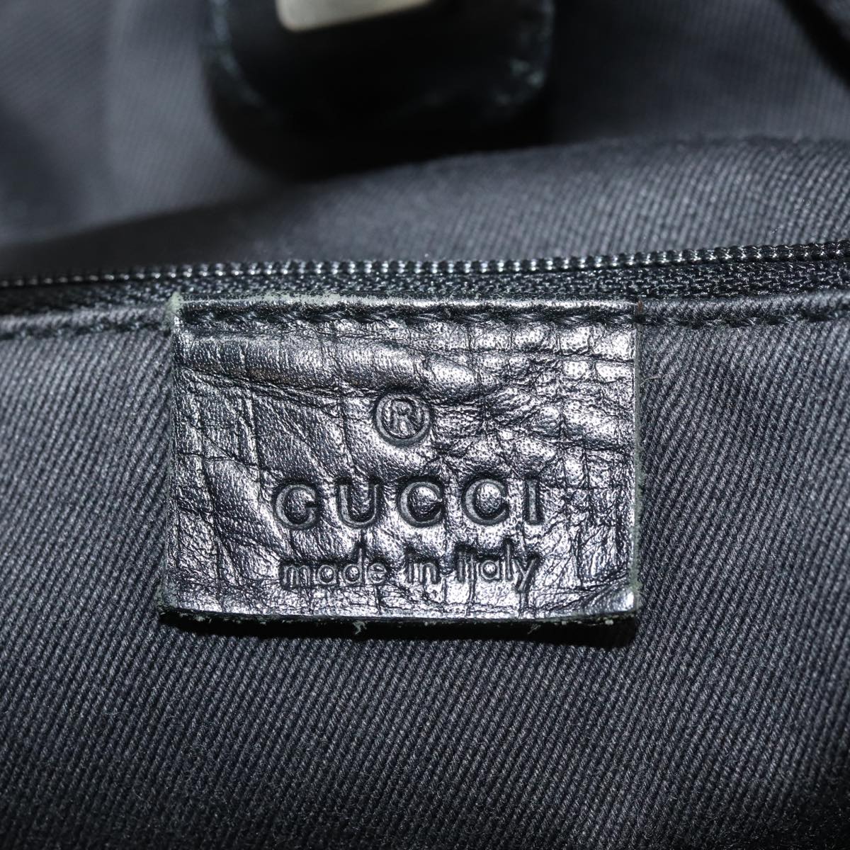 GUCCI GG Canvas Hand Bag Beige Black 76554 78779