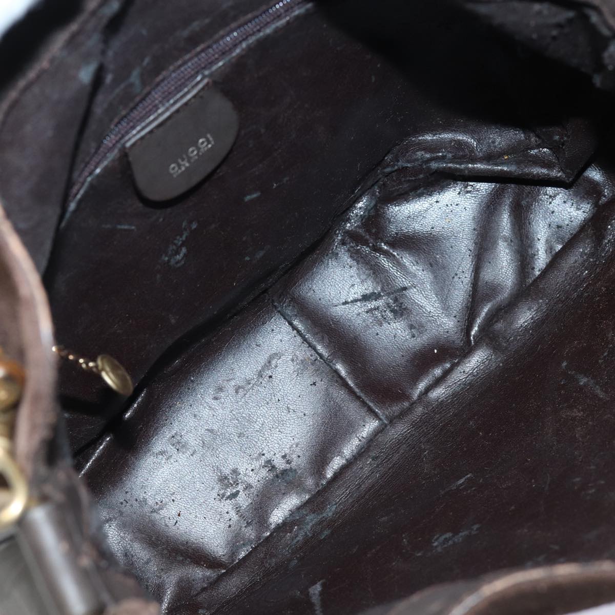 GUCCI Bamboo Hand Bag Suede 2way Brown 001 1705 1638 78790