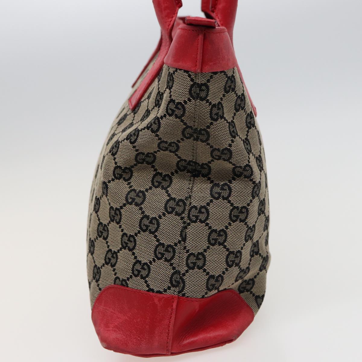 GUCCI GG Canvas Hand Bag Beige Red 002 1119 78907