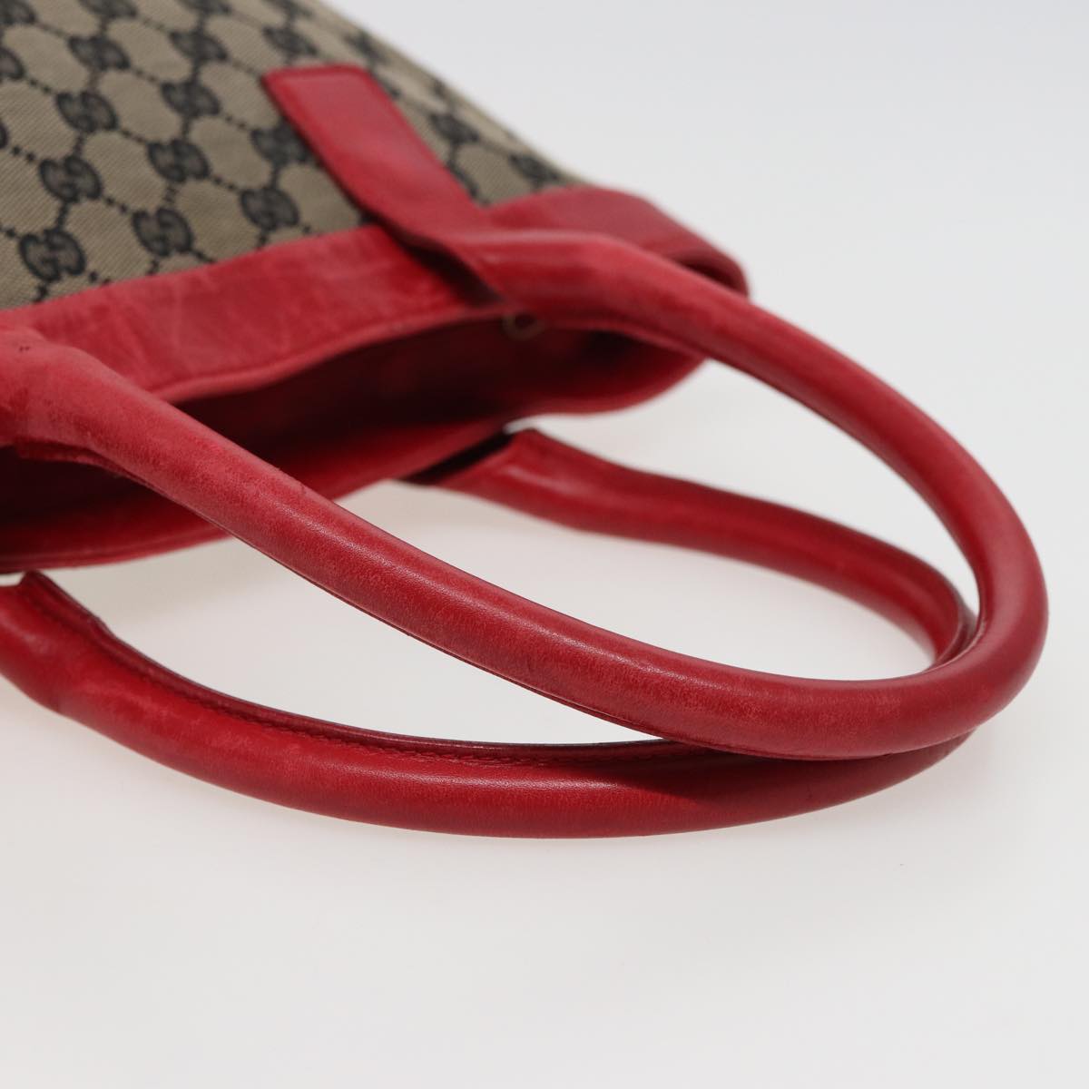 GUCCI GG Canvas Hand Bag Beige Red 002 1119 78907