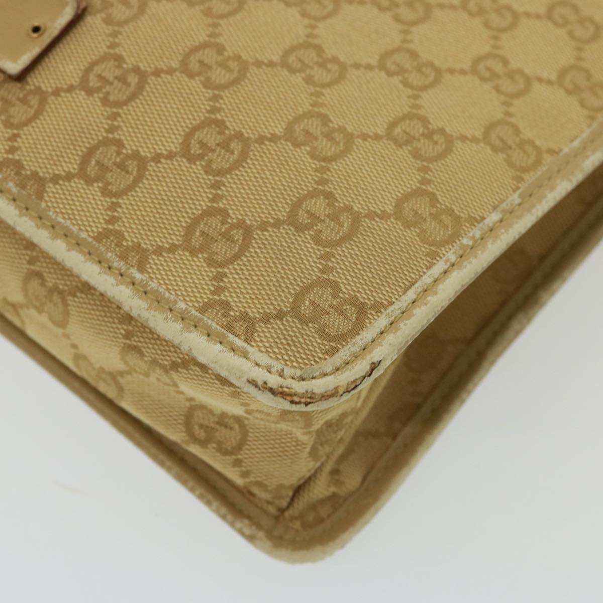 GUCCI GG Canvas Shoulder Bag Beige 91762 79100