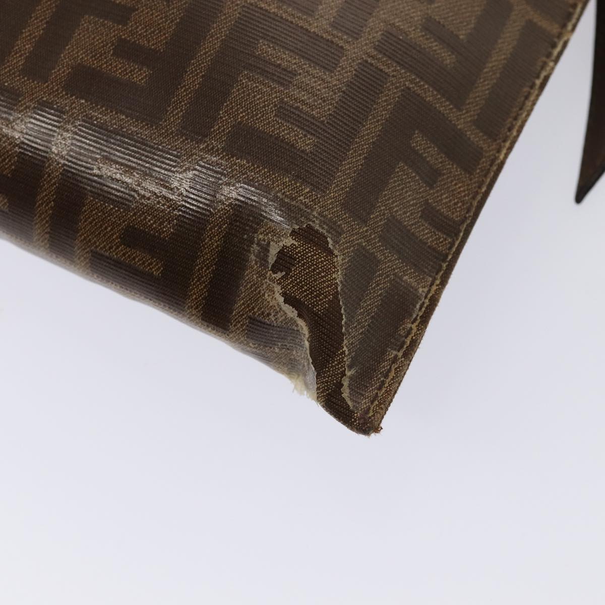 FENDI Zucca Canvas FILA Collaboration Shoulder Bag Brown Black 79110