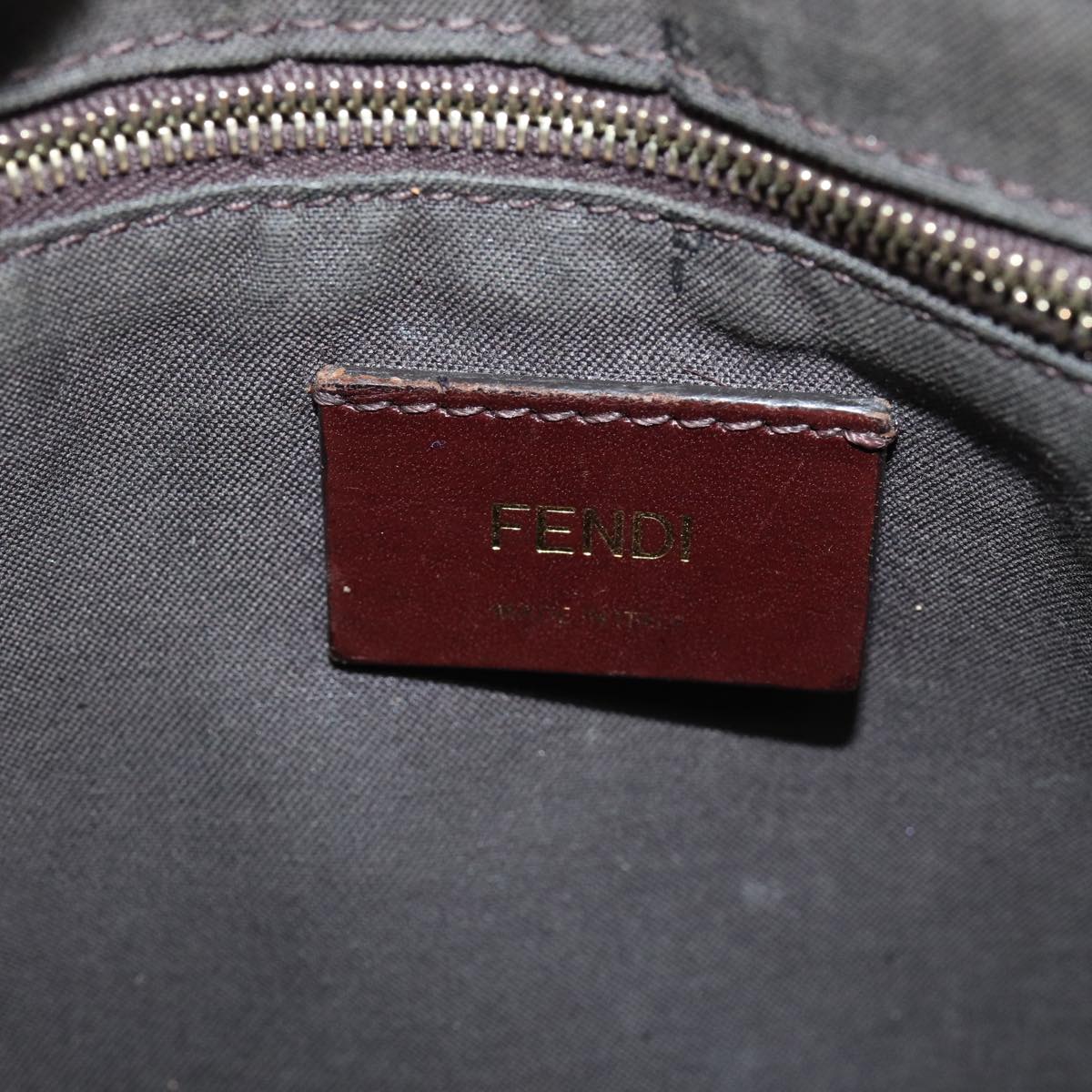 FENDI Zucca Canvas FILA Collaboration Shoulder Bag Brown Black 79110