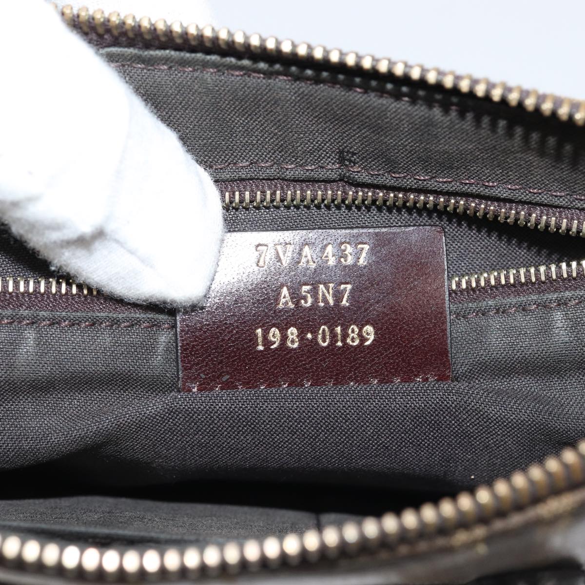 FENDI Zucca Canvas FILA Collaboration Shoulder Bag Brown Black 79110