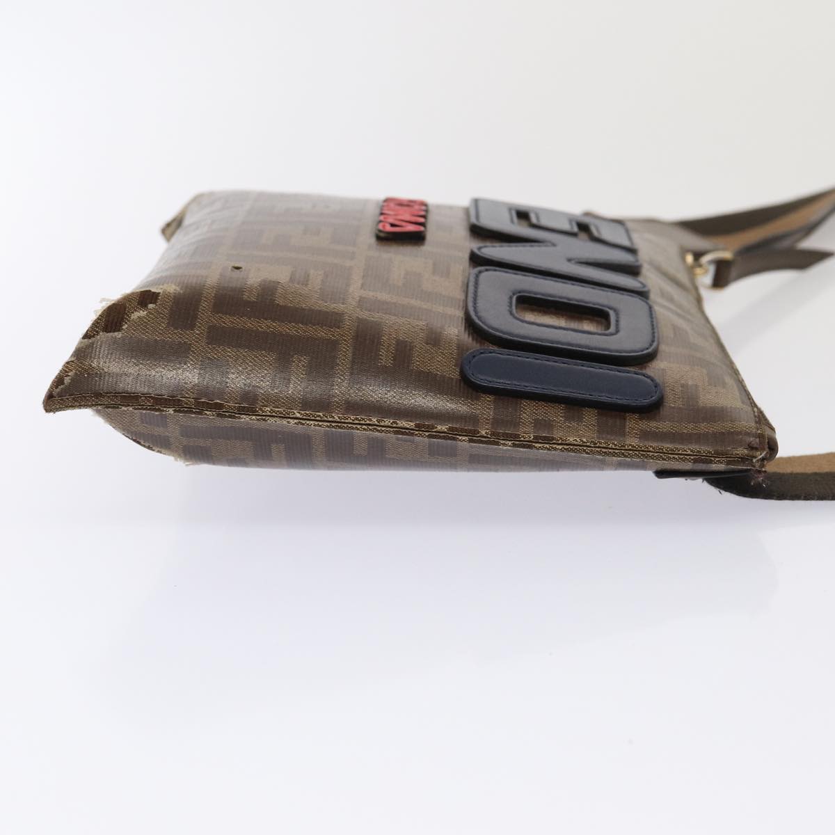 FENDI Zucca Canvas FILA Collaboration Shoulder Bag Brown Black 79110