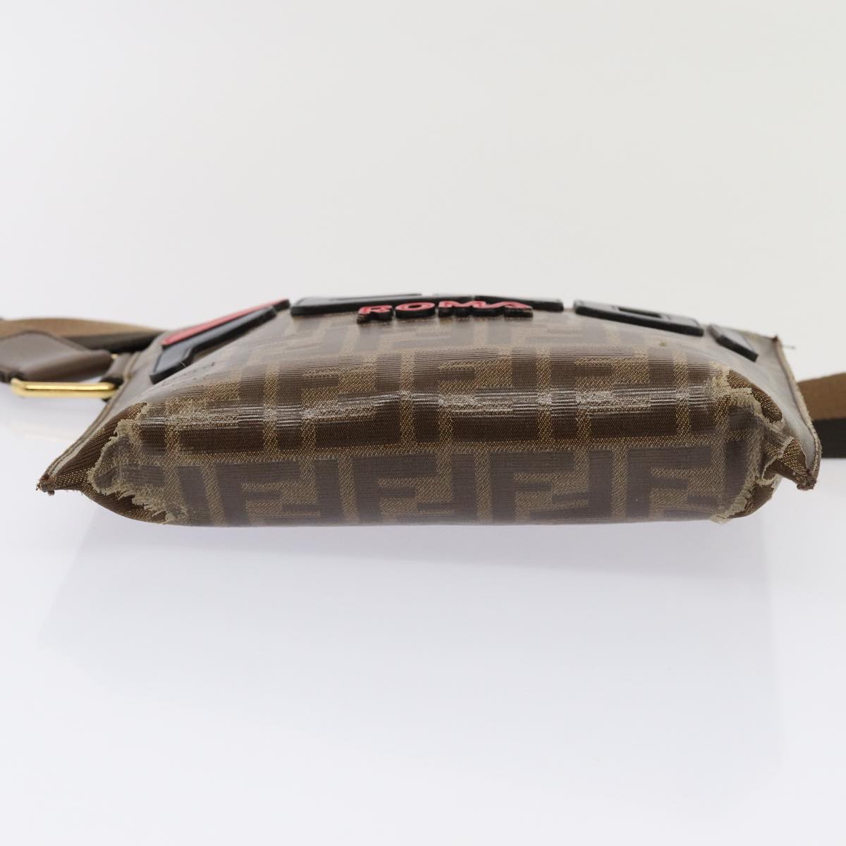 FENDI Zucca Canvas FILA Collaboration Shoulder Bag Brown Black 79110