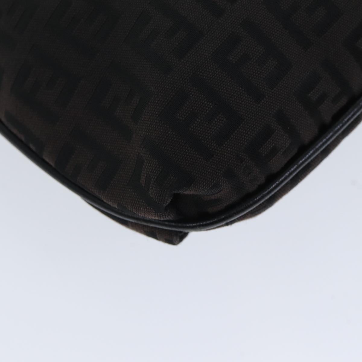 FENDI Zucchino Canvas Shoulder Bag Black 79112
