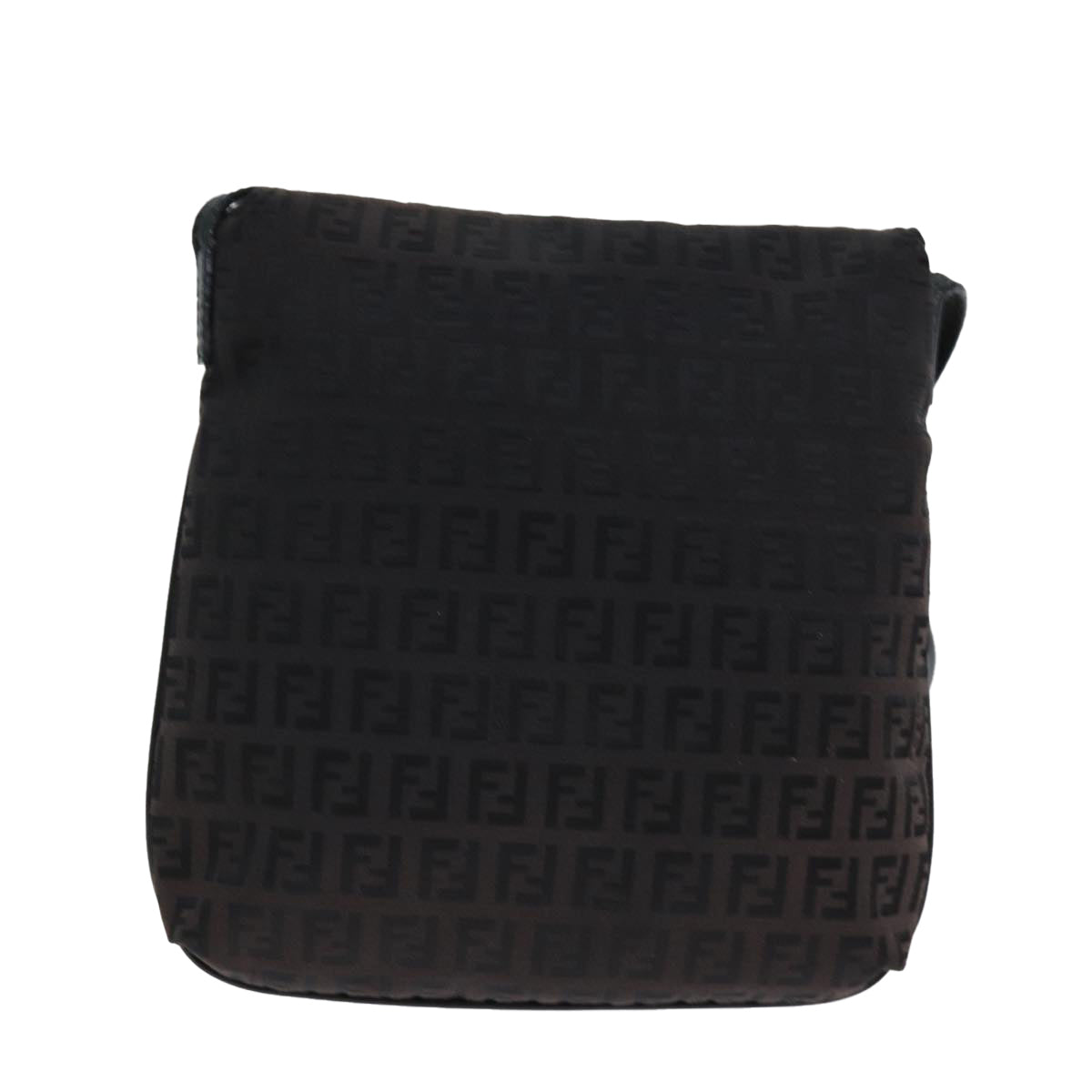 FENDI Zucchino Canvas Shoulder Bag Black 79112