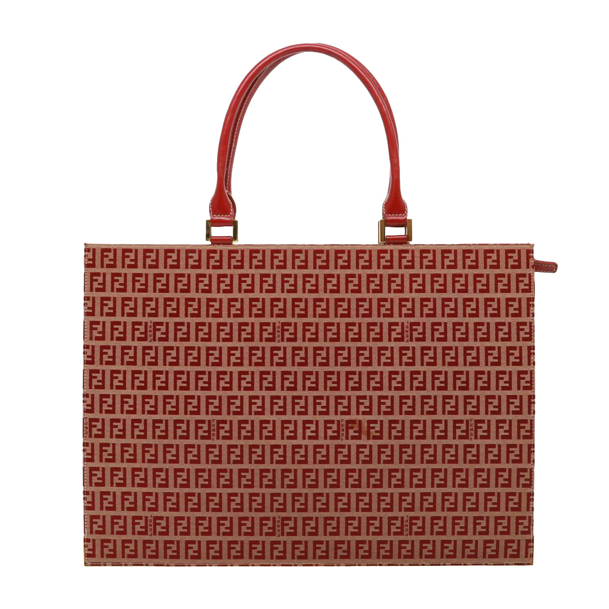 FENDI Zucchino Canvas Hand Bag Red 79113