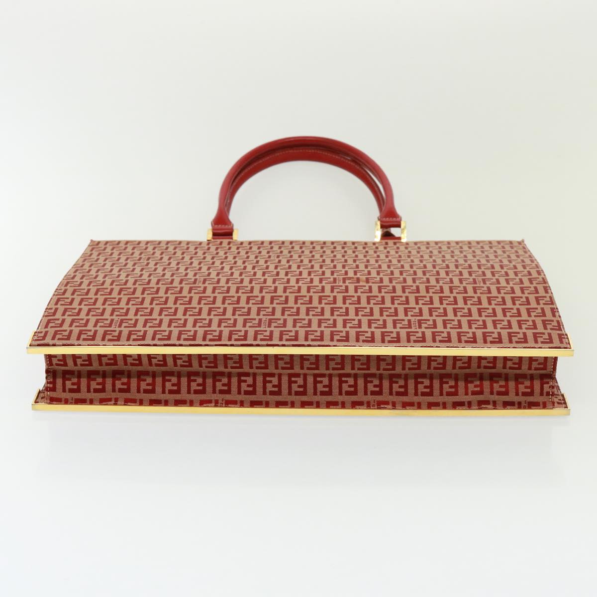 FENDI Zucchino Canvas Hand Bag Red 79113