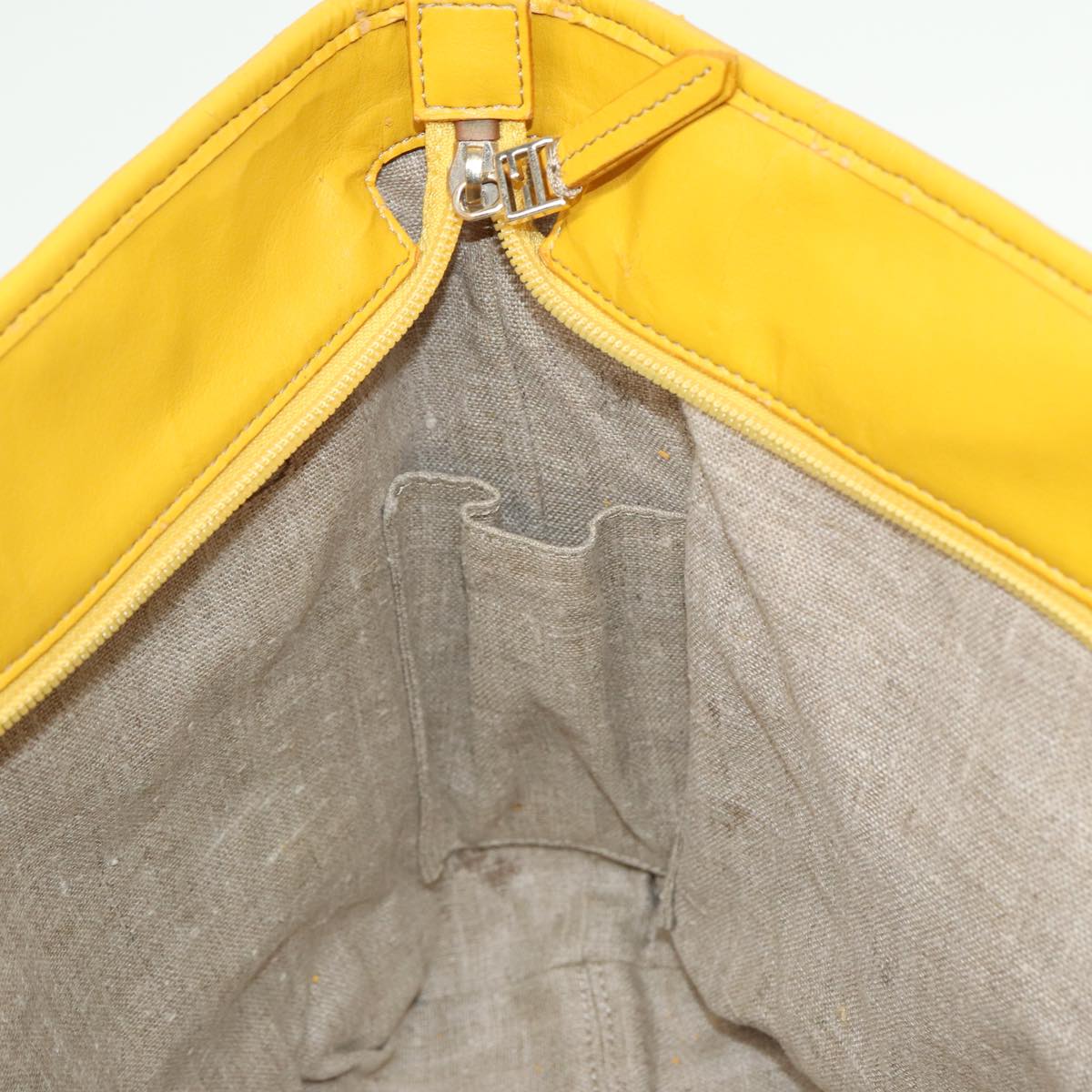 FENDI Hand Bag Raffia Beige Yellow 79135