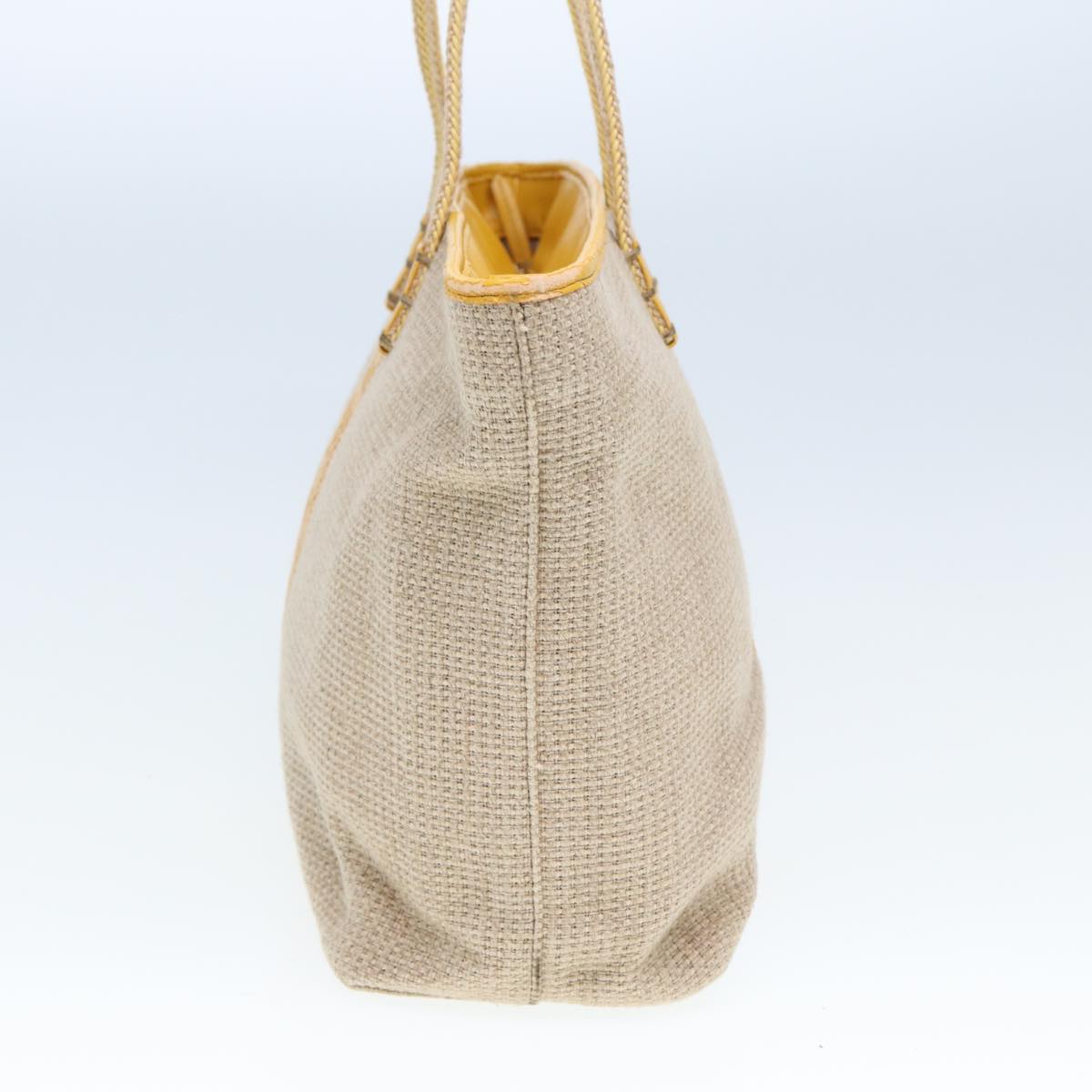 FENDI Hand Bag Raffia Beige Yellow 79135
