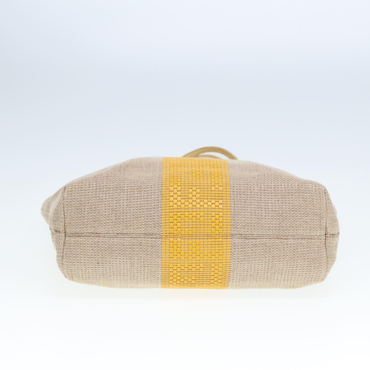 FENDI Hand Bag Raffia Beige Yellow 79135