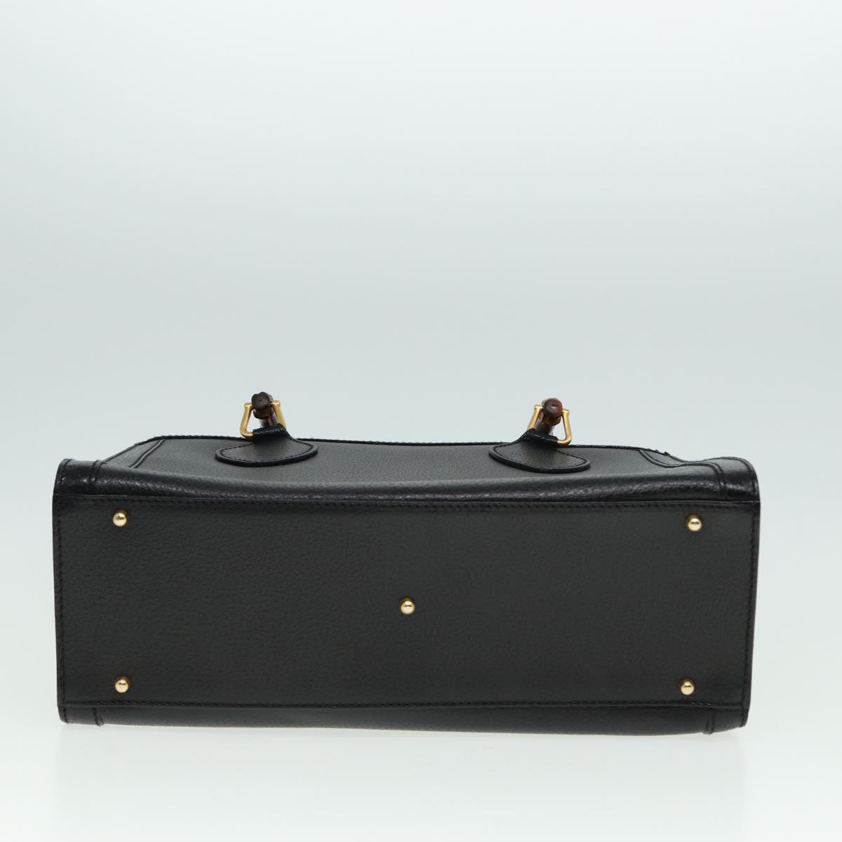 GUCCI Bamboo Hand Bag Leather Black 002 123 0260 79158