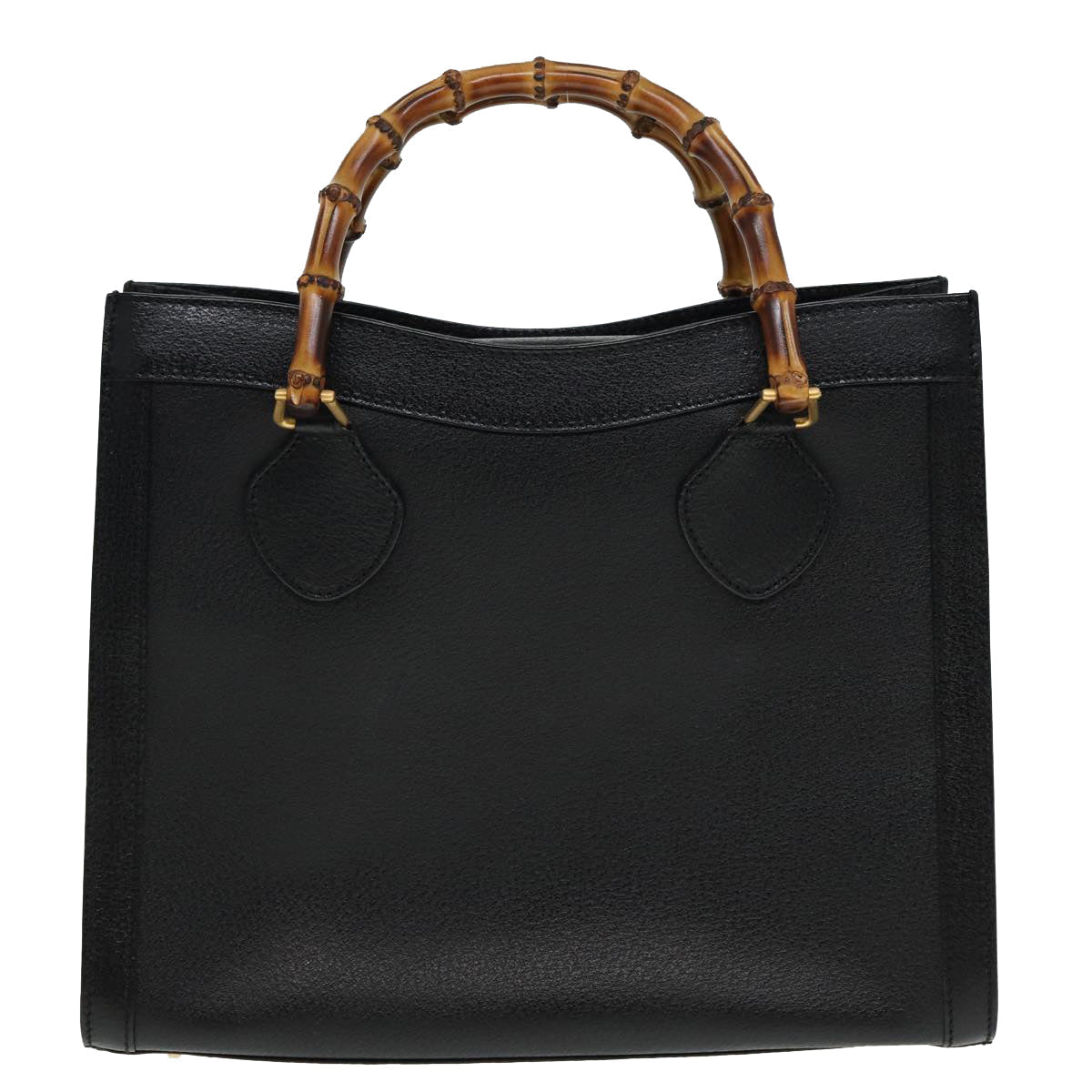 GUCCI Bamboo Hand Bag Leather Black 002 123 0260 79158