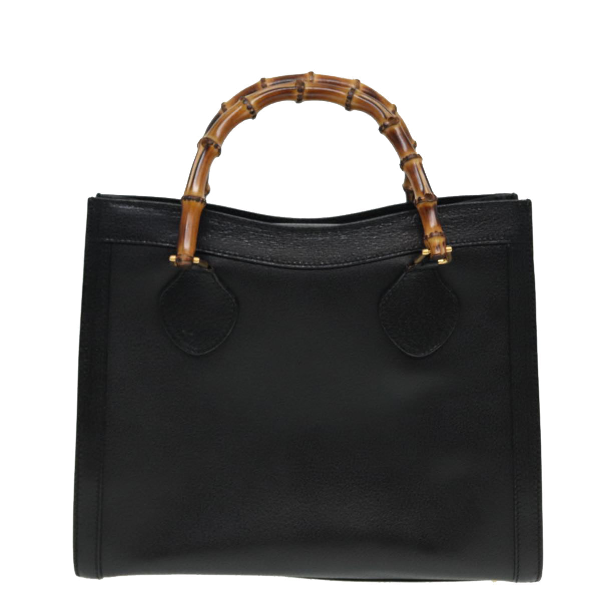 GUCCI Bamboo Hand Bag Leather Black 002 123 0260 79158