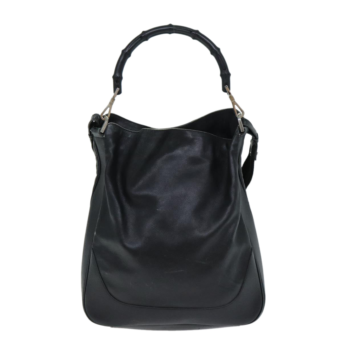 GUCCI Bamboo Hand Bag Leather Black 001 4058 79160