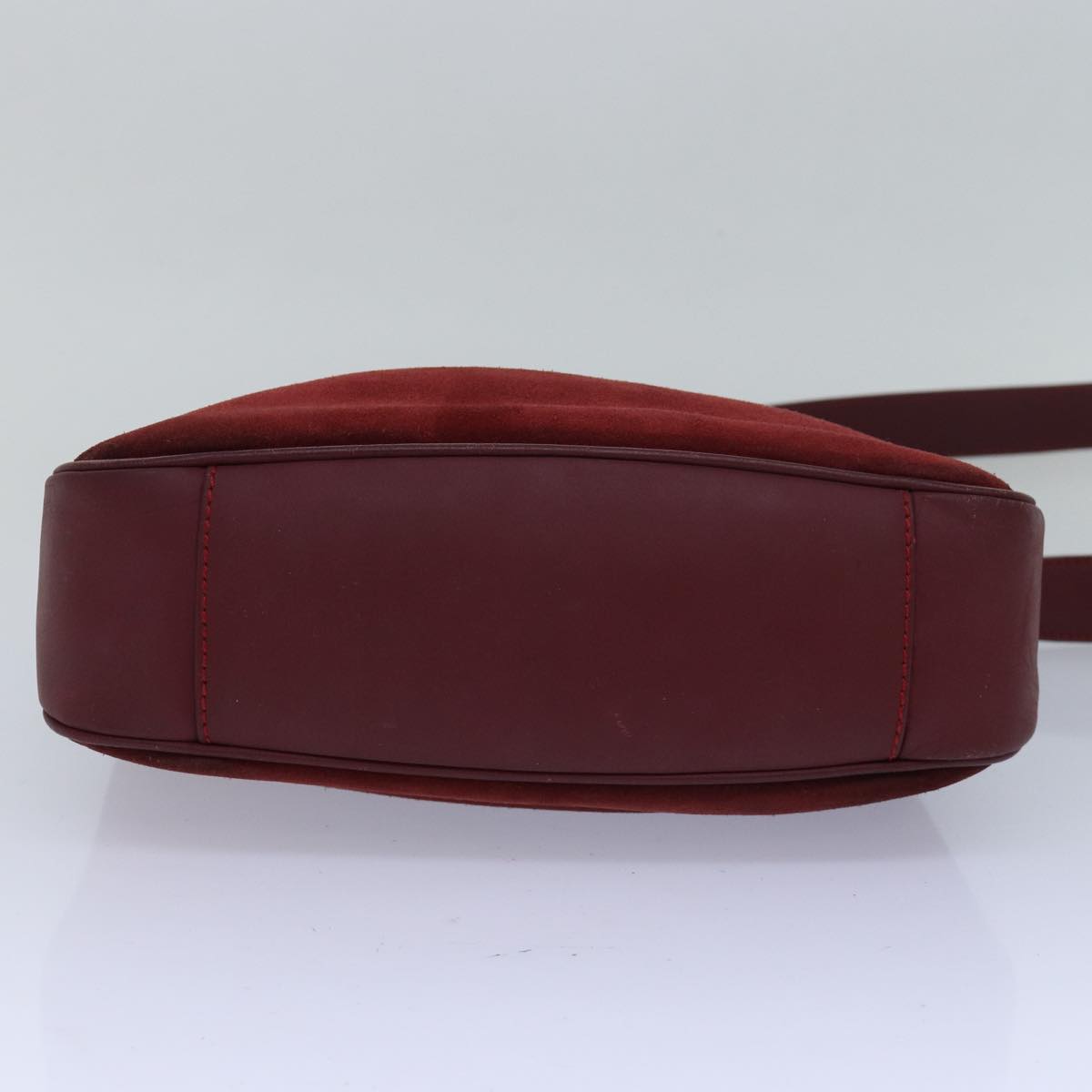 GUCCI Bamboo Hand Bag Suede 2way Red 001 1638 79161