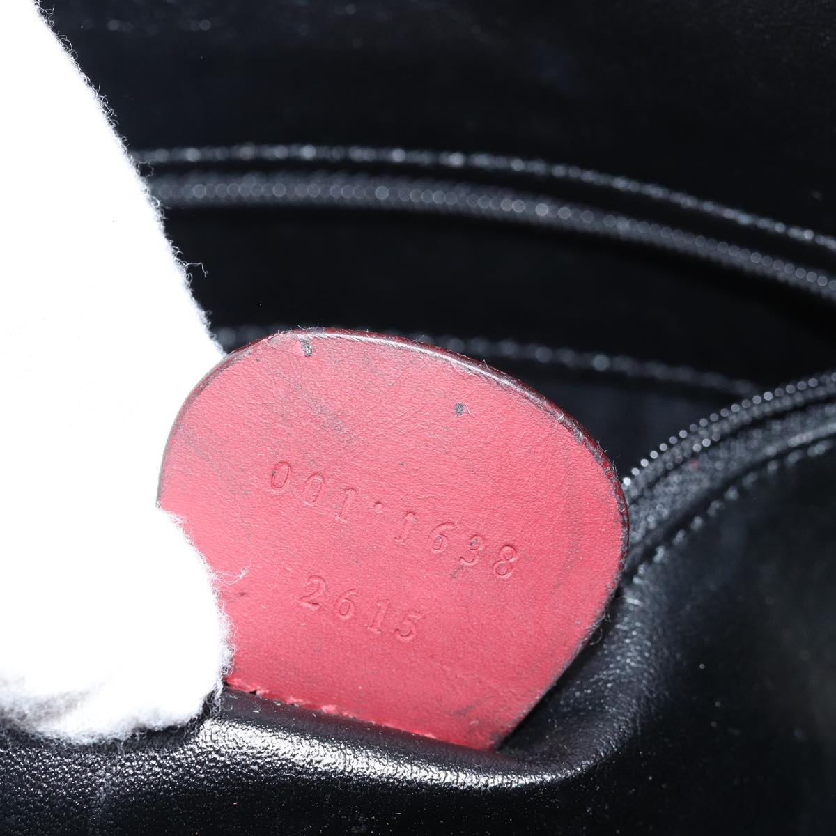 GUCCI Bamboo Hand Bag Suede 2way Red 001 1638 79161