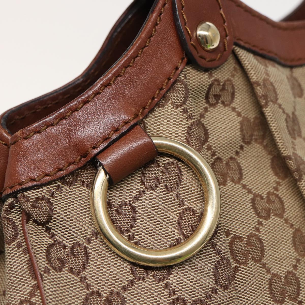 GUCCI GG Canvas Hand Bag Beige 211944 79175