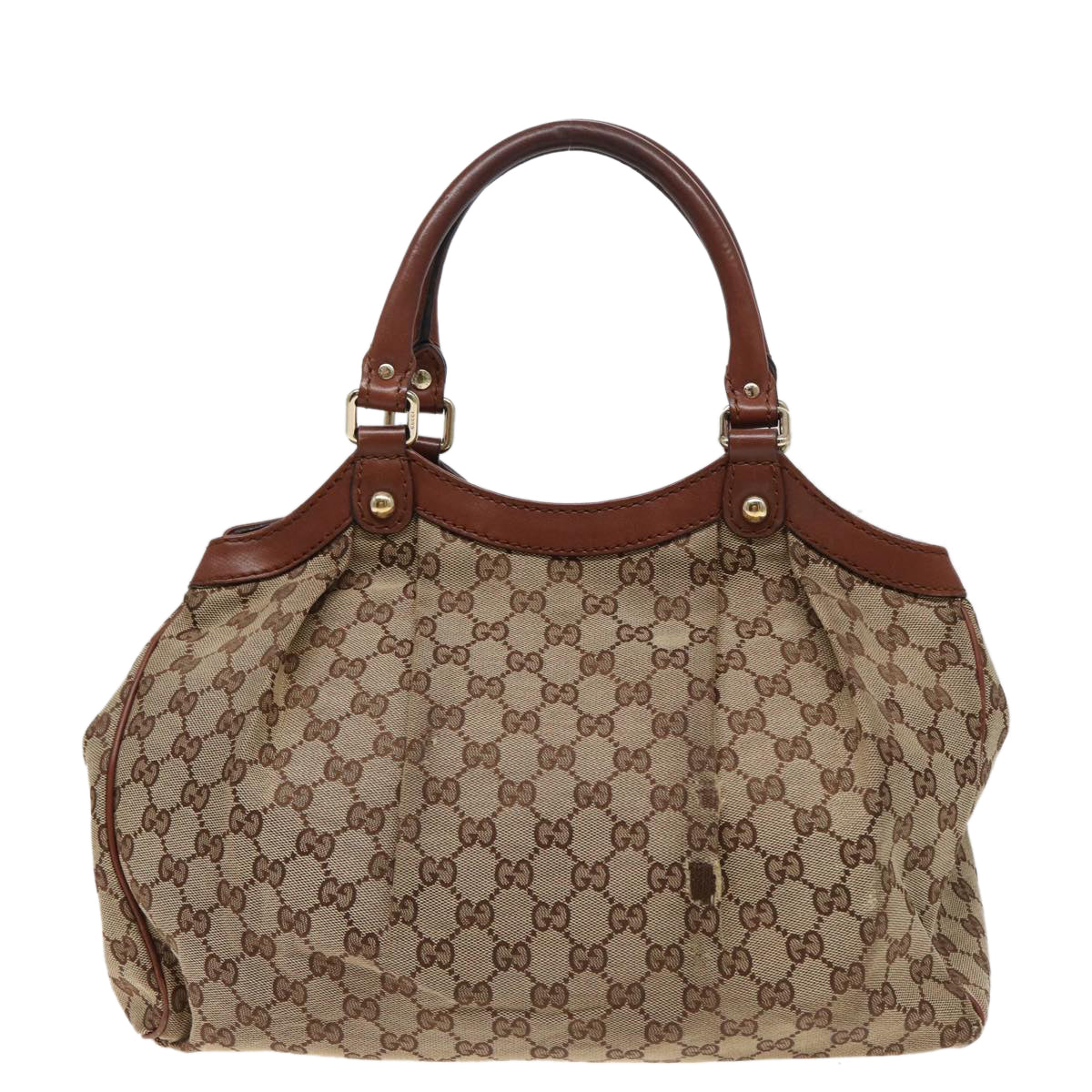 GUCCI GG Canvas Hand Bag Beige 211944 79175