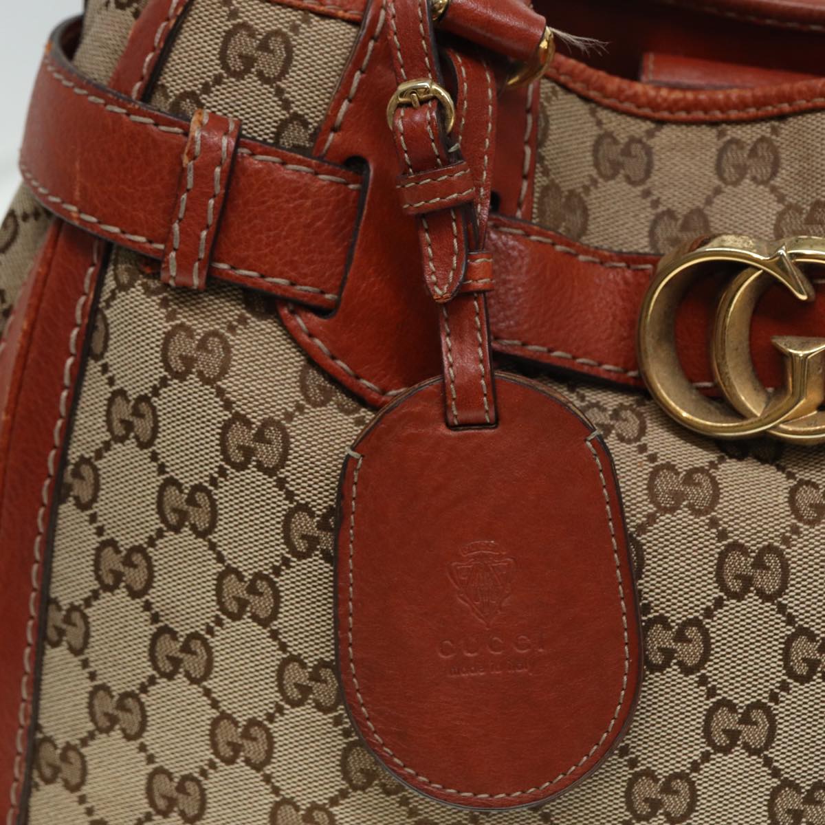 GUCCI GG Canvas Hand Bag Beige 247183 79179