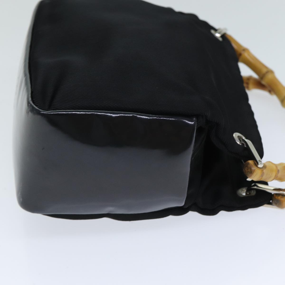 GUCCI Bamboo Hand Bag Nylon Black 000 1014 0575 5 79211