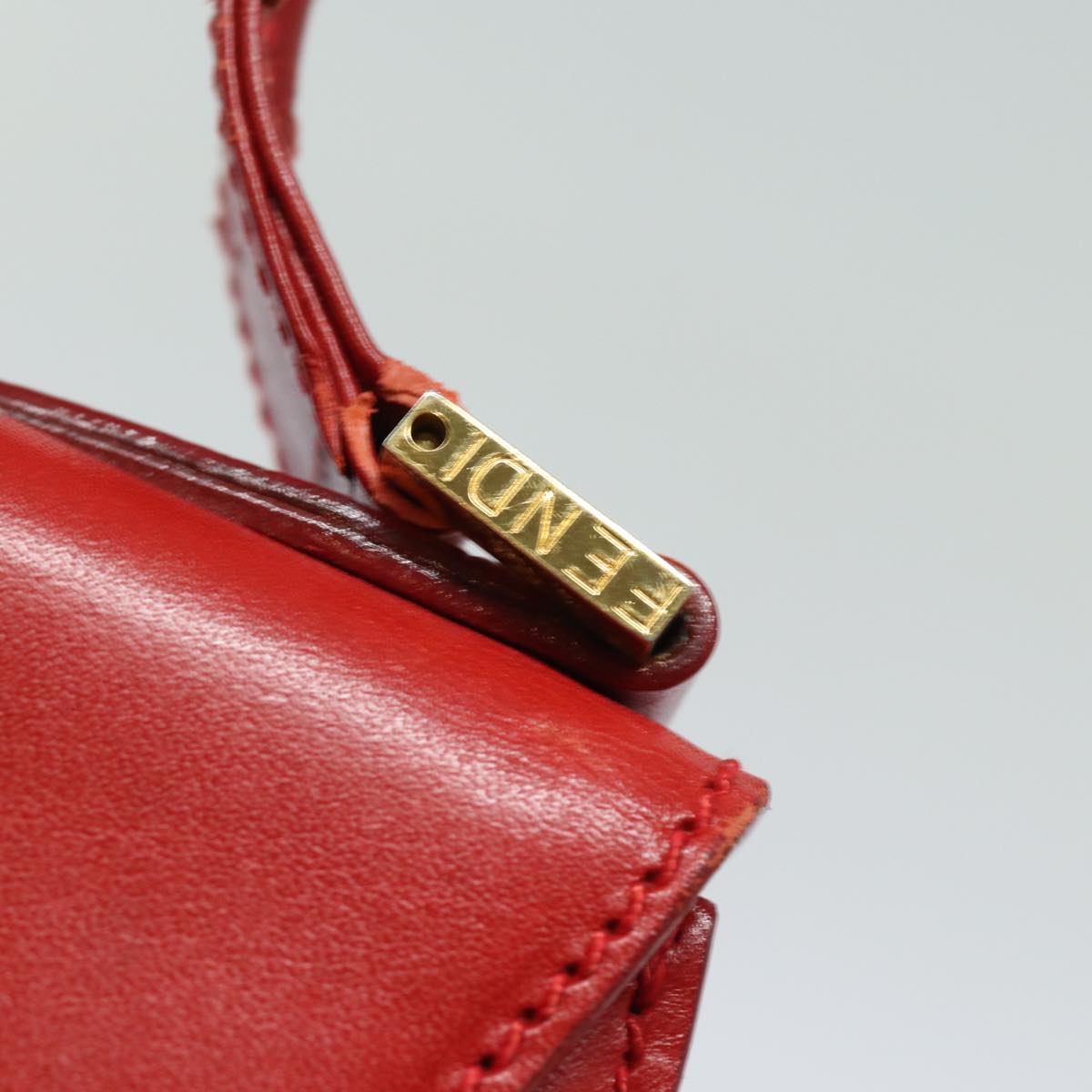 FENDI Hand Bag Leather Red 79213