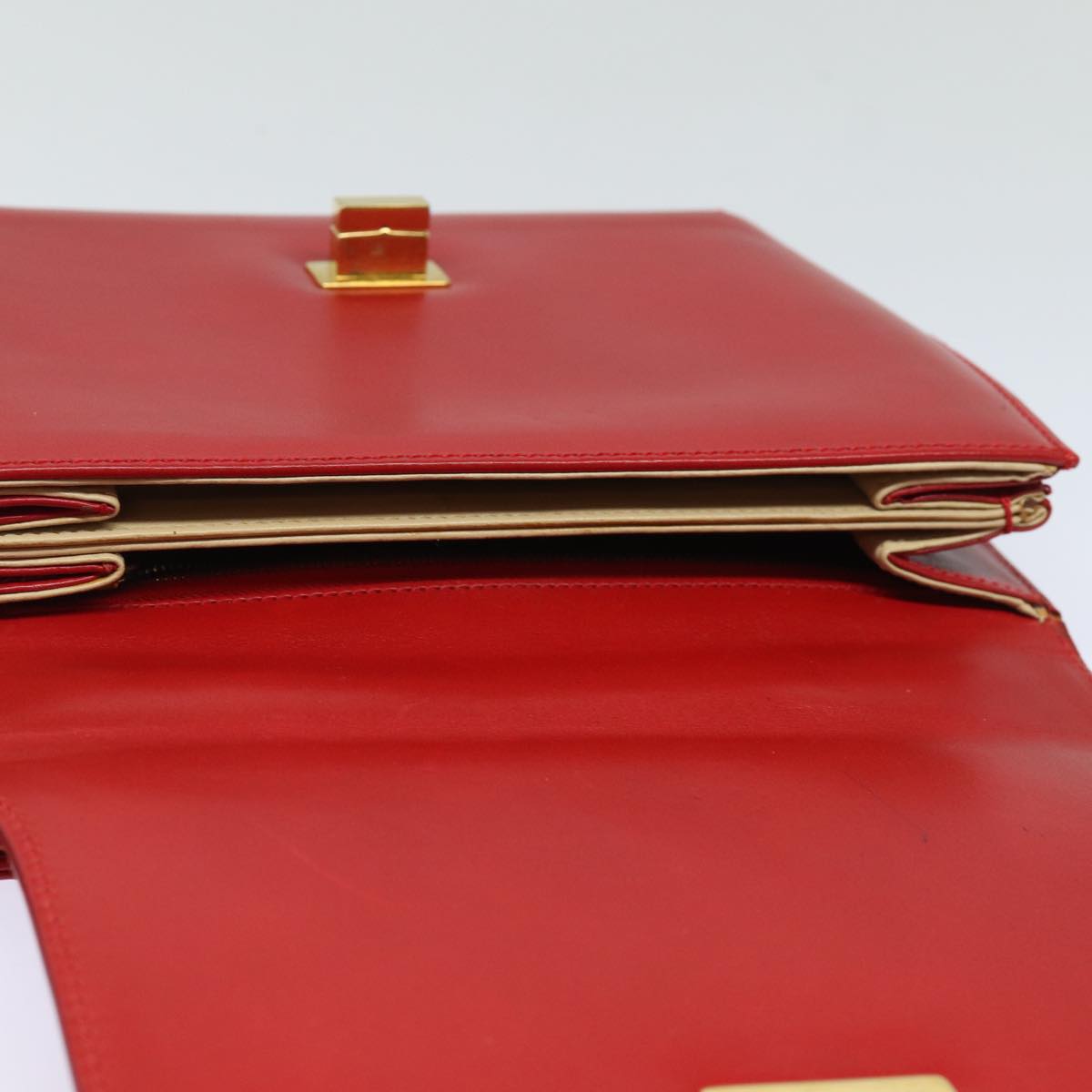 FENDI Hand Bag Leather Red 79213