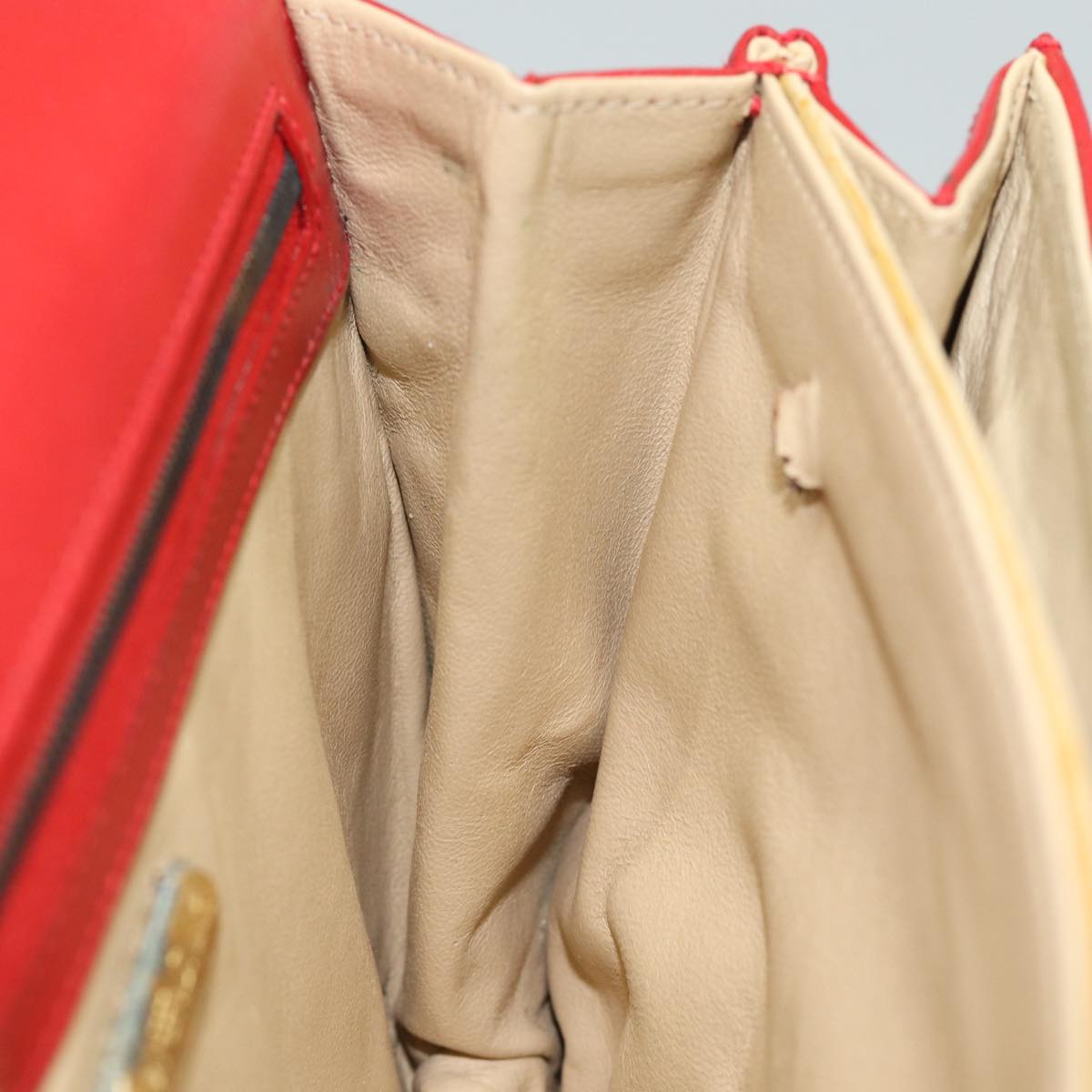 FENDI Hand Bag Leather Red 79213