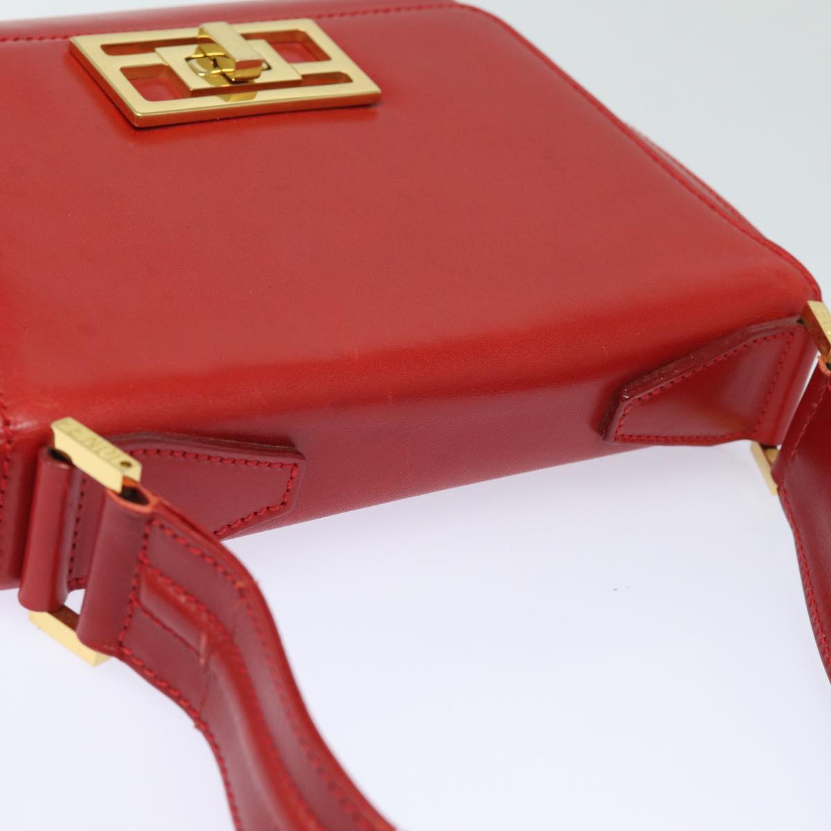 FENDI Hand Bag Leather Red 79213