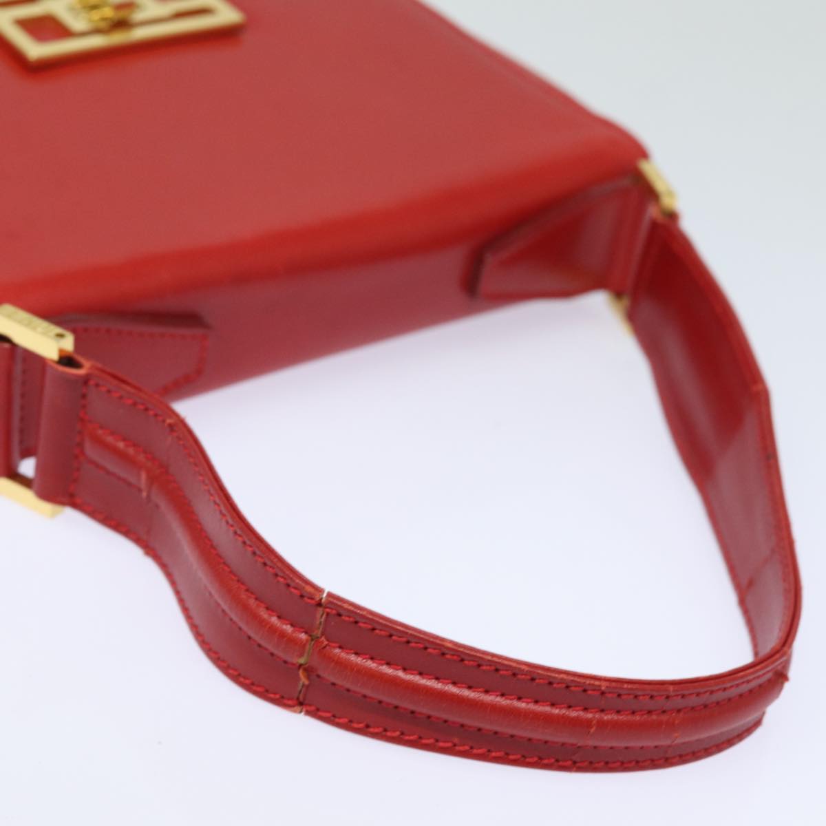 FENDI Hand Bag Leather Red 79213