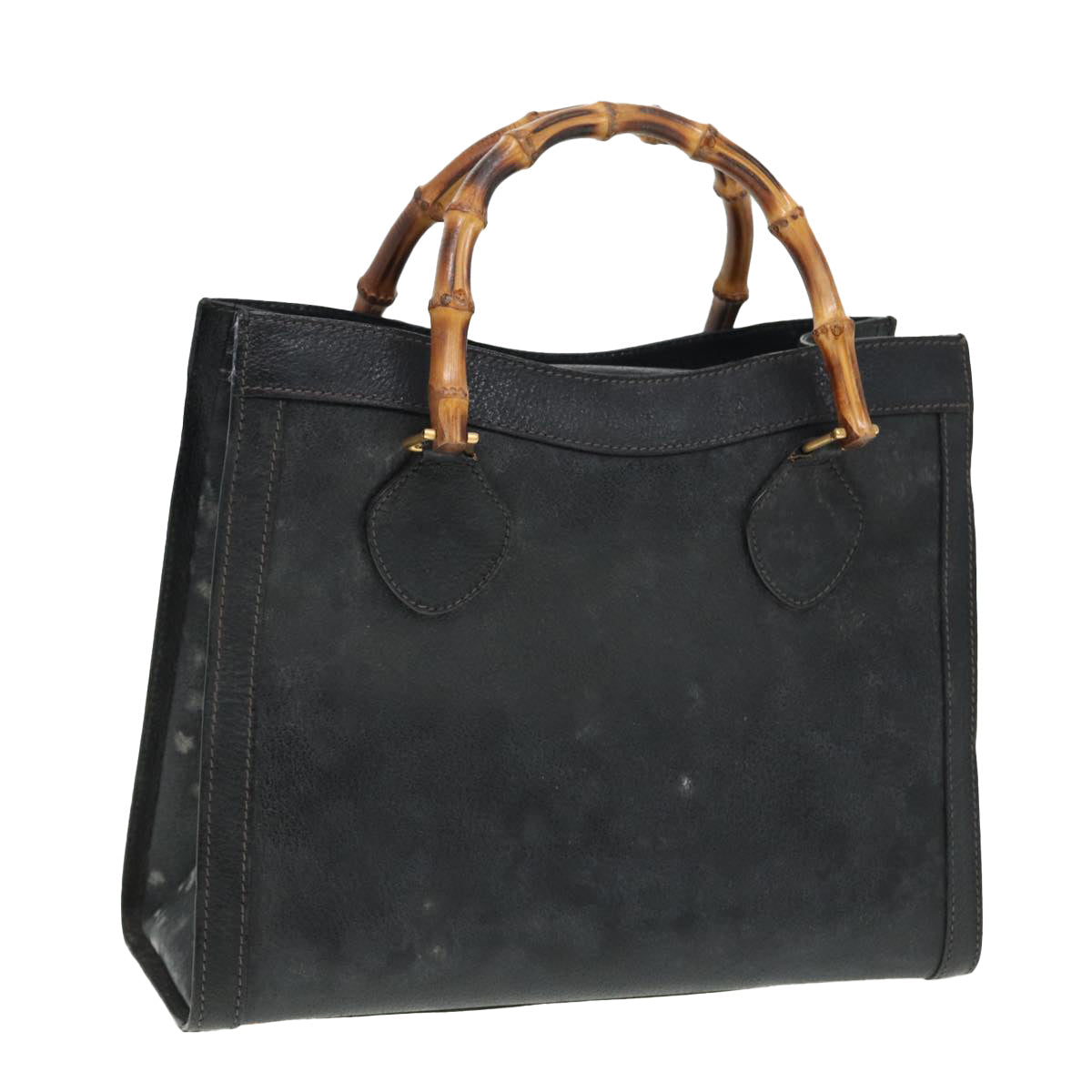 GUCCI Bamboo Hand Bag Leather Black 002 123 0260 79292