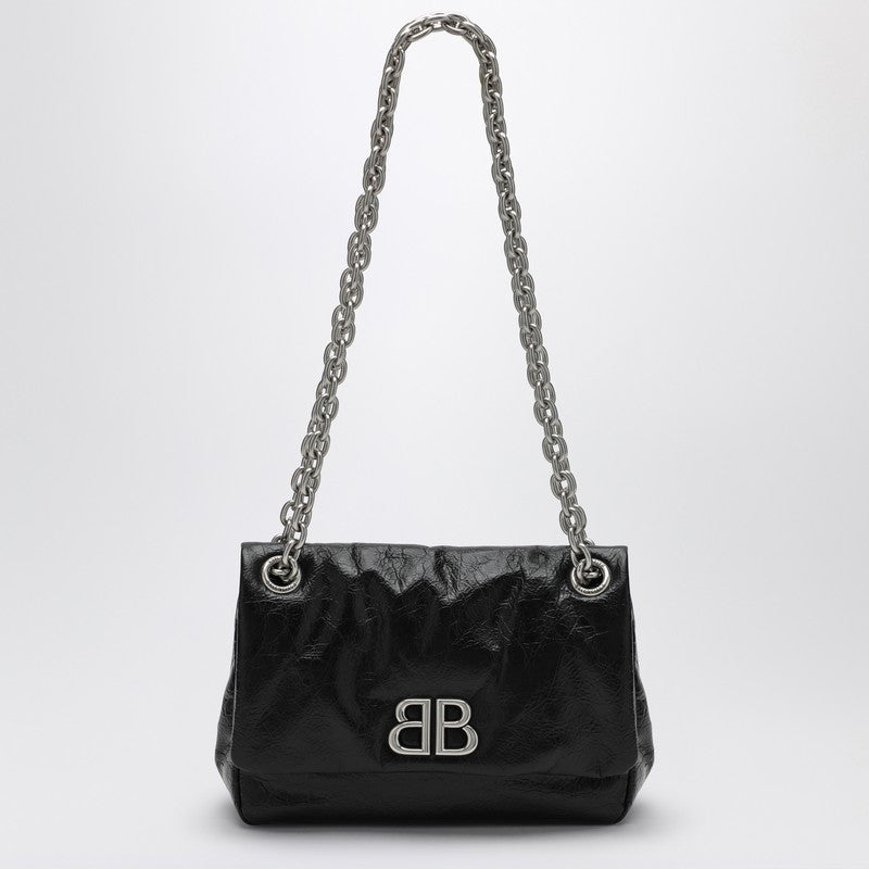 Balenciaga Black Leather Mini Monaco Bag Women