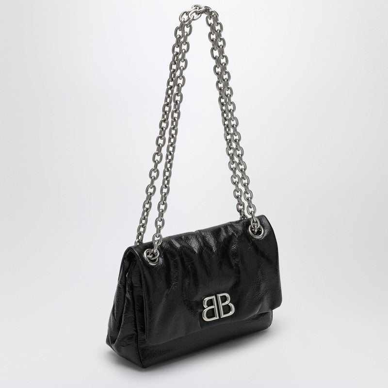 Balenciaga Black Leather Mini Monaco Bag Women